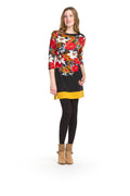 BLACK Floral top 3/4 sleeve dress