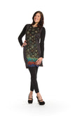 GREY Sleeveless Stained Glass/Damask Panel Sweater