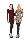 BURGN Global Print Long Sleeve sweater dress