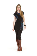BLACK Patch circle print dress