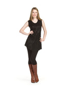 BLACK Angle hem patch dress
