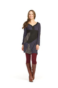 NAVY Textured patch long sleeve dress with elbow patch