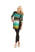 BKMUL Textured print panel 3/4 sleve shift dress