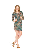 BLUE Soundwave Swirl Sweater Dress with Scarf