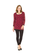 BURGN Fuzzy lace design long sleeve scoop neck dress