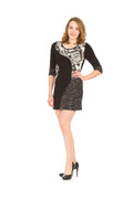 BLKWH Urban print patch dress