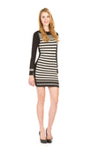 BLKCR Stripe and herringbone sweater dress