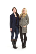 COBAL Drape Collar Heathered Cardi with Pockets