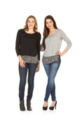 GREY Animal georgette underlay long sleeve sweater