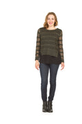 BLACK Lurex sweater with georgette underlay