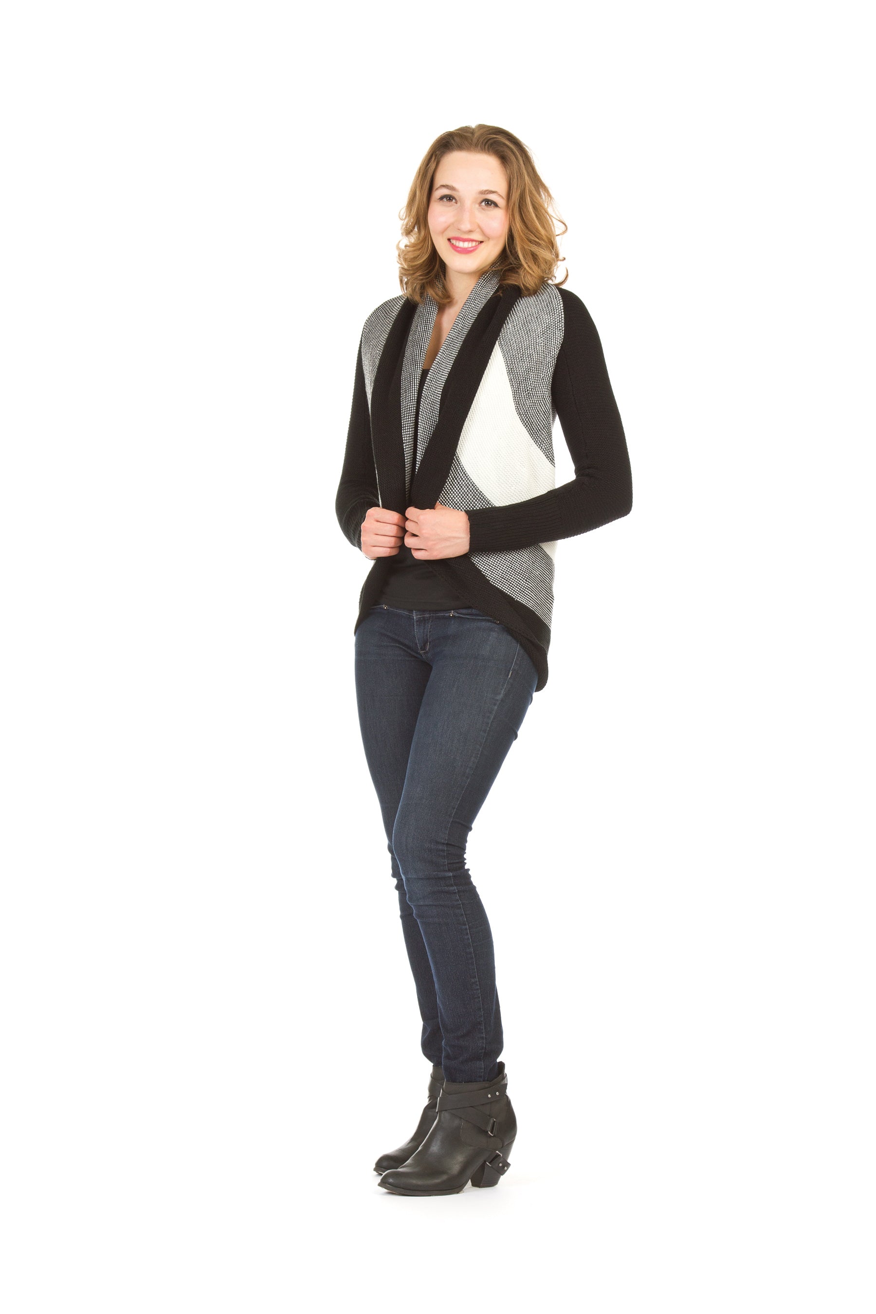 BLKWH Stripped cacoon cardigan