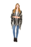 BLACK Boho blanket cardi with fringe