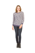 DENIM Textured back open pullover