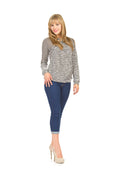 BLKWH Textured and stripe patch pullover tunic